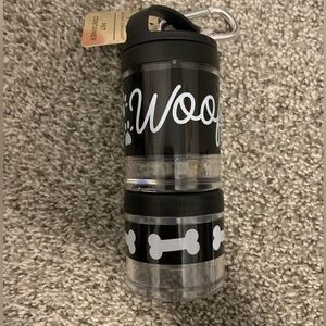 Doggie Key Chain: container for water or doggie treats/ poop bag holder.